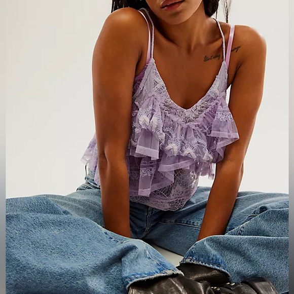 Free People In The Clouds Lace Layered Cami XS - Picture 5 of 12